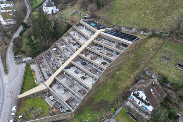 Terrassenhäuser von oben